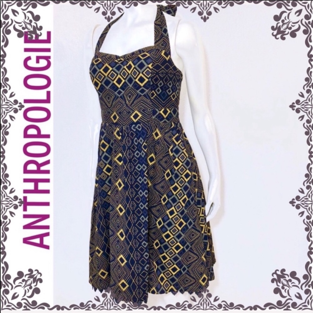Anthropologie Rhythmic Repetitions Halter Dress 2